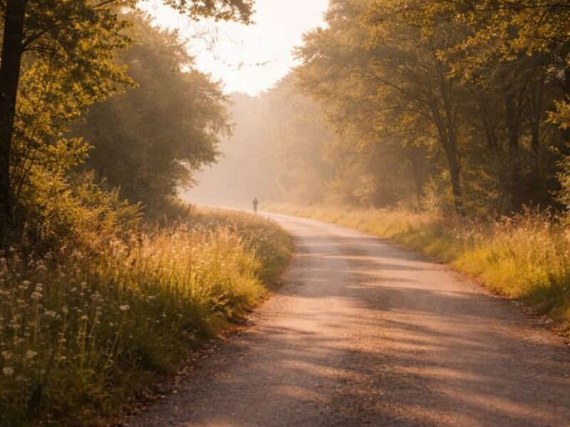 Shoes placed beside an open door with sunlight coming in, symbolizing readiness and independence.